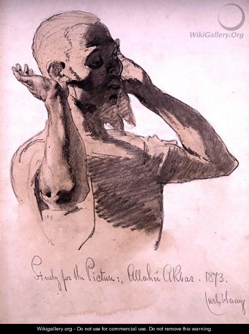 Figure Praying a study for the picture Allaha Akbar - Carl Haag