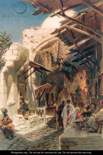 The Bazaar near the Damascus Gate in Jerusalem - Carl Haag