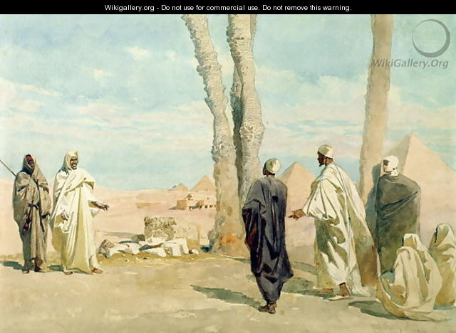 Bedouin from the Sahara Desert making Enquiries at Giza - Carl Haag