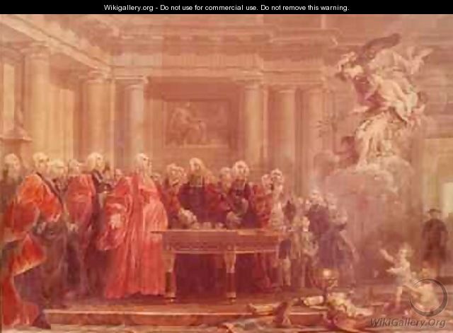 The Magistrates of Paris Receiving News of the Peace - Noel Halle