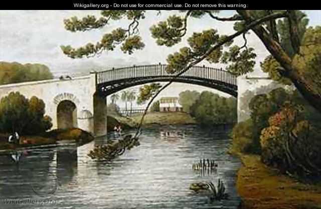Bridge over the Rio Cobre Spanish Town from A Picturesque Tour of the Island of Jamaica - James Hakewill