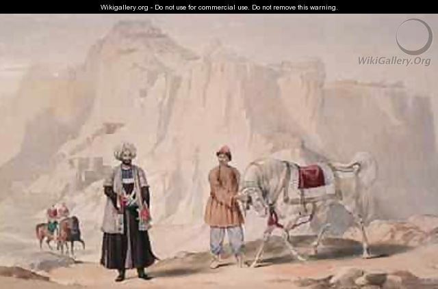The British Commandant of Shah Shoojans 2nd Jannah Cavalry and Affhan Troopers of the Corps - Louis Hague