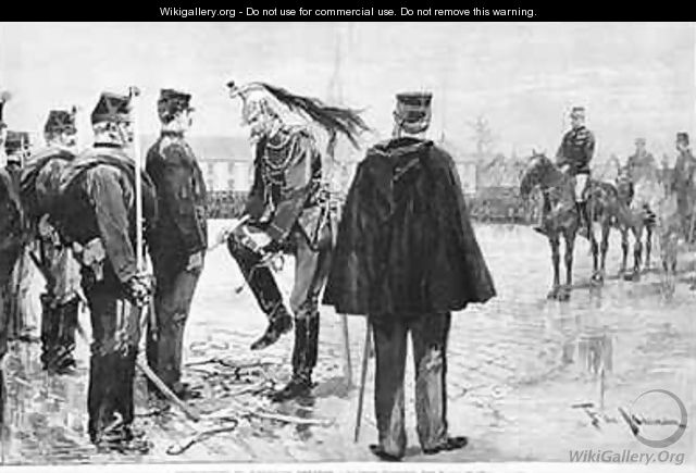 The Degradation of Captain Alfred Dreyfus 1859-1935 from LIllustration - Frederic de Haenen