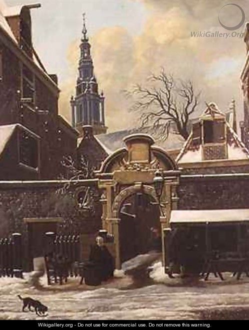 Cobbler at the Gates of the Agnieten Chapel Amsterdam - Carel Lodewijk Hansen