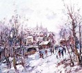 Winter Scene in a French Cathedral Town - Heinrich Hansen