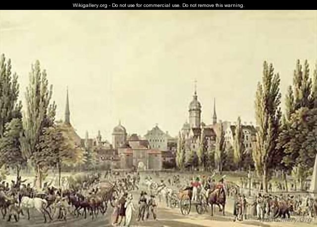 View of Leipzig from the Grimma Gate - Christian Gottlob Hammer