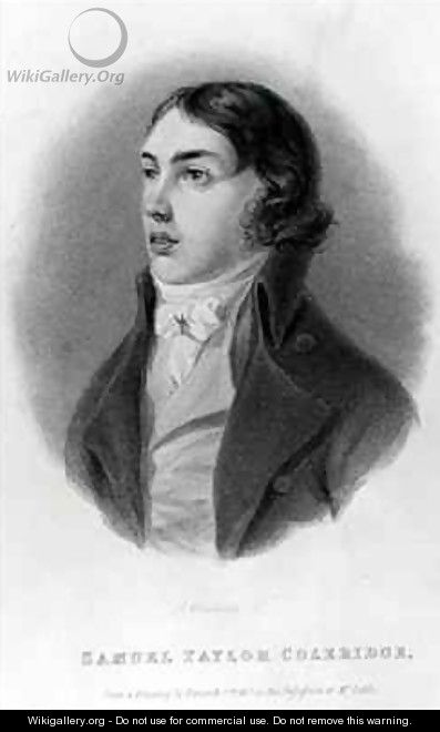 Portrait of Samuel Taylor Coleridge 1772-1834 as a Young Man - (after) Hancock, Robert