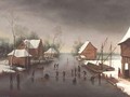 Winter Landscape with Figures - George E. Hamilton