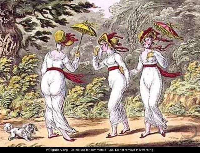 The Graces in a High Wind a Scene taken from Nature in Kensington Gardens - James Gillray