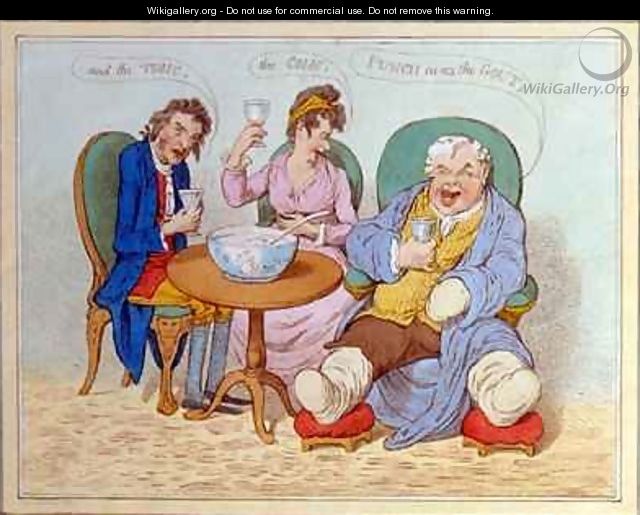 Punch Cures the Gout the Colic and the Tisic - James Gillray