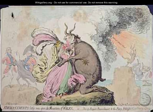 Enchantments lately seen upon the Mountain of Wales or Shon ap Morgans Reconcilement to the Fairy Princess - James Gillray