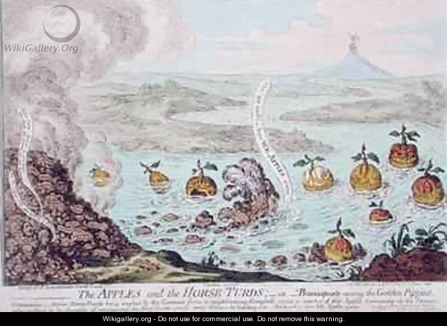 The Apples and the Horse Turds or Buonaparte Among the Golden Pippins - James Gillray