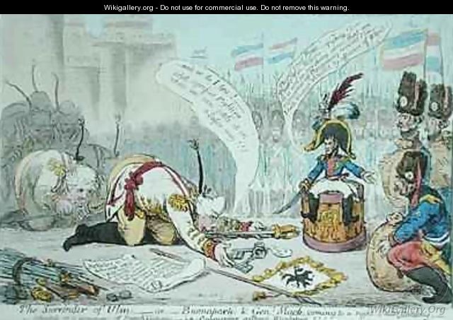 The Surrender of Ulm or Buonaparte and General Mack coming to a right Understanding - James Gillray