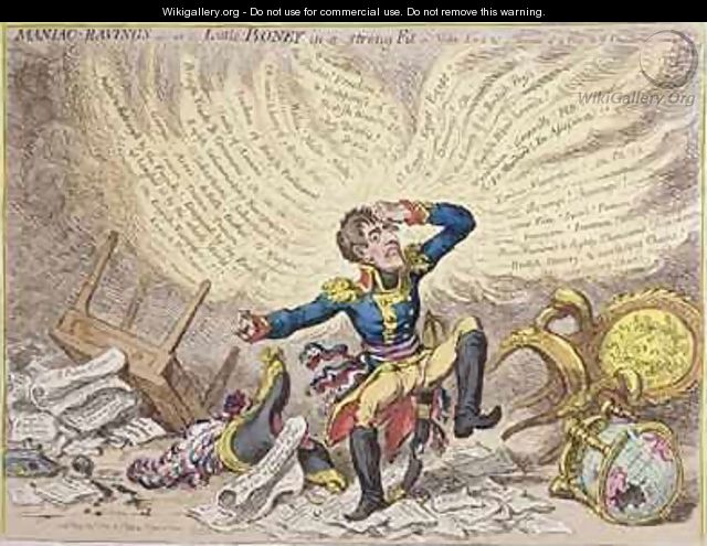 Maniac Ravings or Little Boney in a strong Fit - James Gillray
