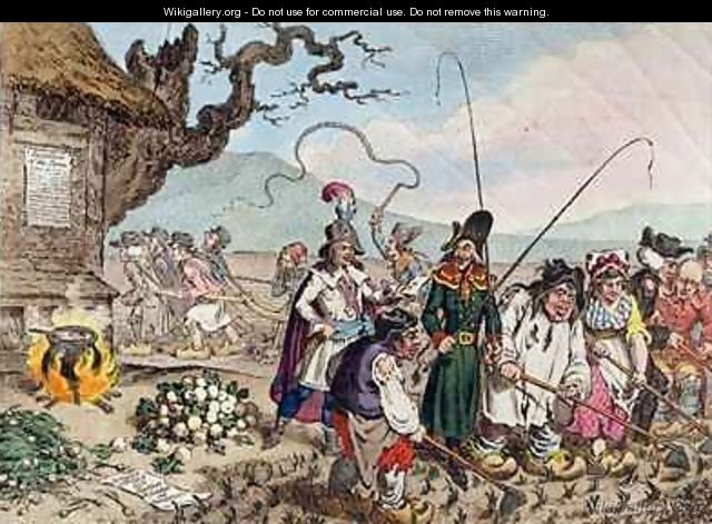 Consequences of a Successful French Invasion or We teach de English Republicans to work - James Gillray