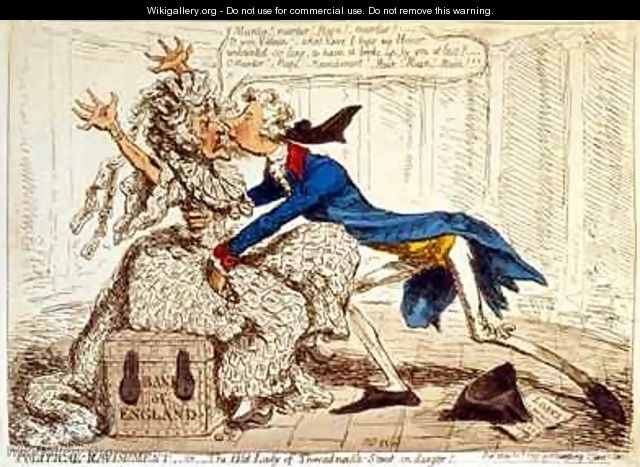 Political Ravishment Or the Old Lady of Threadneedle Street in Danger - James Gillray