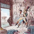 Napoleon Bonaparte 1796-1821 being restrained from butchering the bear of Russia - James Gillray