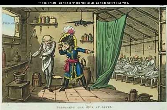 Napoleon Bonaparte 1769-1821 poisoning the sick at Jaffa - James Gillray