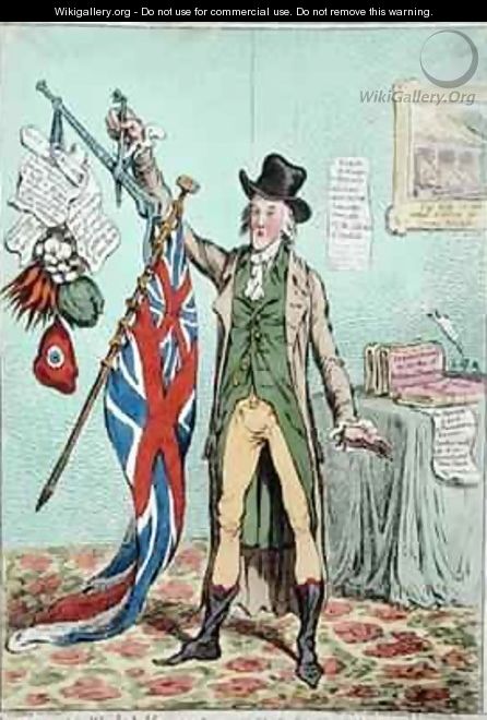 Improvement in Weights and Balances or Sir John Seeclear discovering the Balance of the British Flag - James Gillray