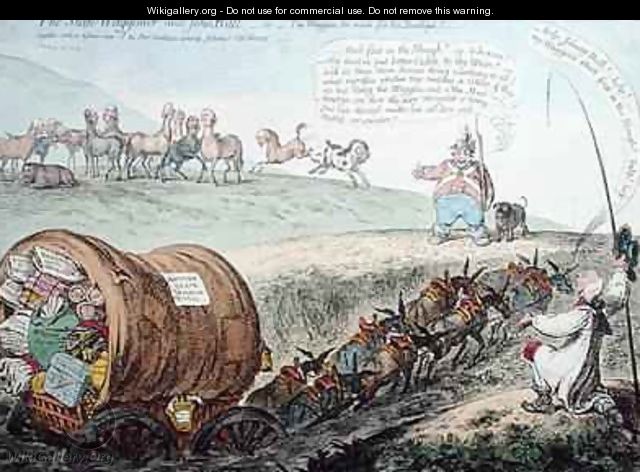 The State Waggoner and John Bull or The Waggon too much for the Donkeys - James Gillray