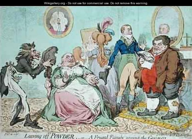 Leaving off Powder or A Frugal Family saving the Guinea 2 - James Gillray