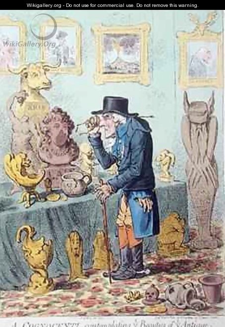 A Cognocenti Contemplating Ye Beauties of Ye Antique 2 - James Gillray