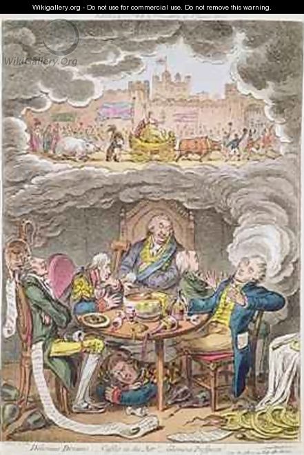 Delicious Dreams Castles in the Air Glorious Prospects vide An Afternoon Nap after the Fatigue of an Official Dinner 2 - James Gillray