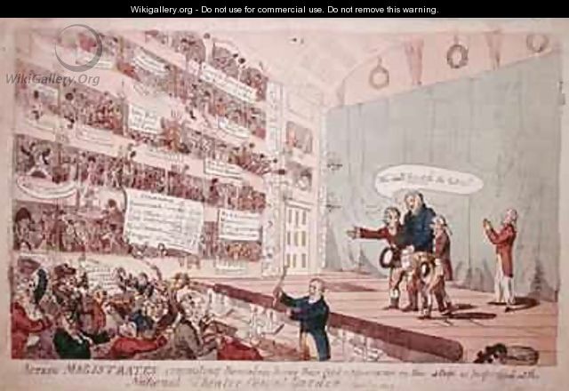 Acting Magistrates committing themselves being their first appearance as performed at the National Theatre Covent Garden 2 - James Gillray