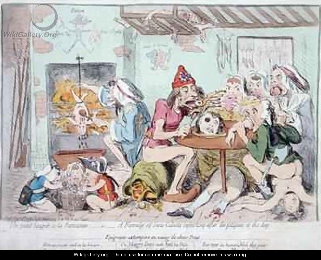 Un Petit Souper a la Parisienne or A Family of Sans Culottes Refreshing after the Fatigues of the Day - James Gillray