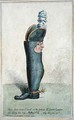 Cartoon depicting Colonel Justly Watson with the body of a boot - James Gillray