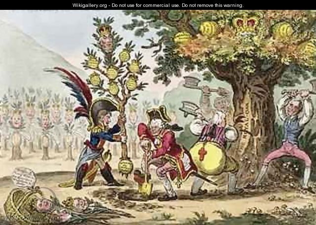 The New Dynasty or The Little Corsican Gardiner planting a Royal Pippin Tree - James Gillray