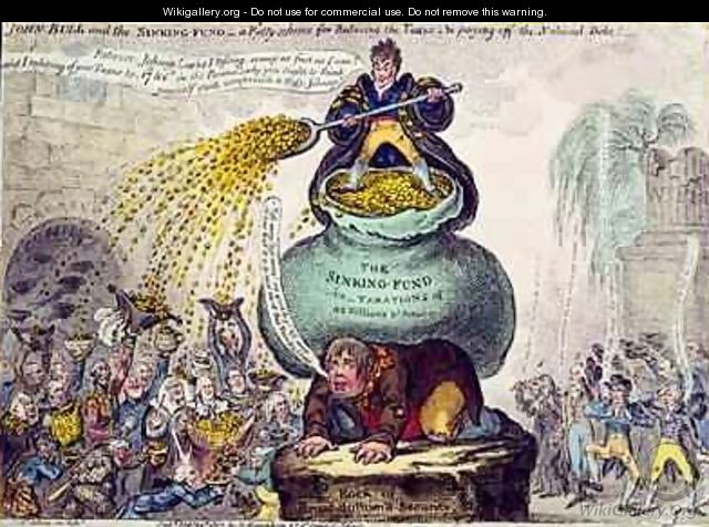 John Bull and the Sinking Fund or A Pretty Scheme for Reducing Taxes and Paying off the National Debt - James Gillray