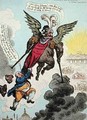 Le Diable Boiteux or The Devil upon Two Sticks Conveying John Bull to the Land of Promise - James Gillray