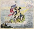 A French Hail Storm or Neptune losing sight of the Brest Fleet - James Gillray