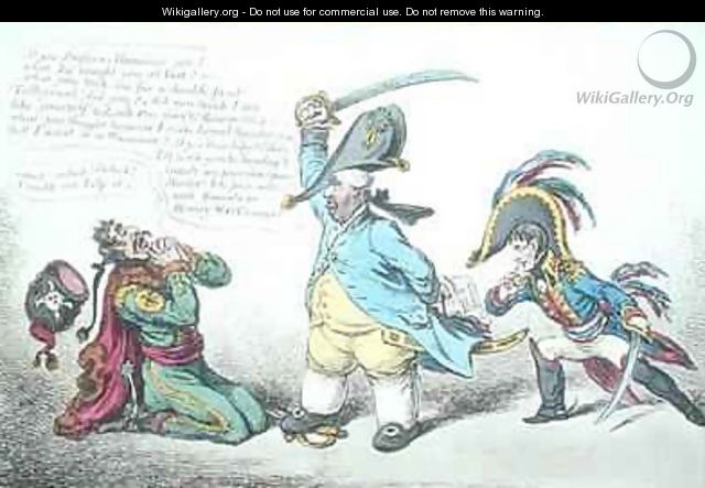 The Magnanimous Minister Chastising Prussian Perfidy - James Gillray
