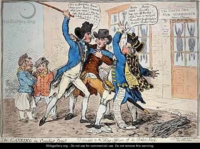 The Caneing in Conduit Street - James Gillray