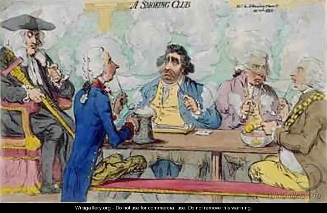 A Smoking Club - James Gillray