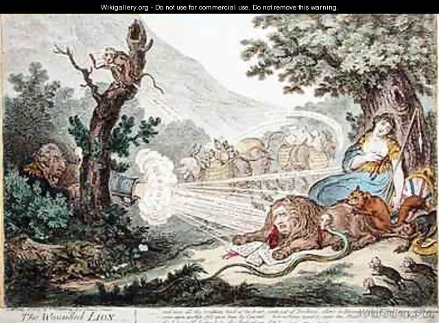 The Wounded Lion - James Gillray