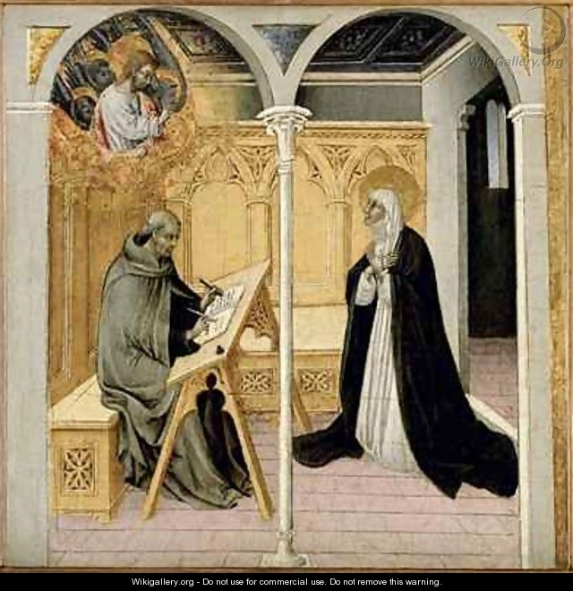 St Catherine of Siena Dictating Her Dialogues - Paolo di Grazia Giovanni di