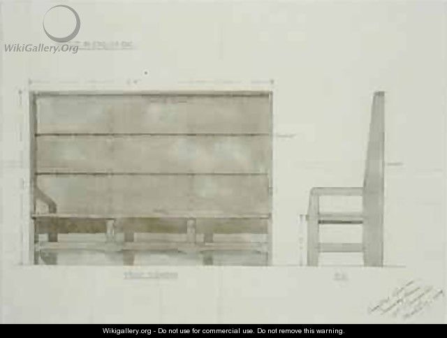 Design for Settle in English Oak - Ernest William Gimson
