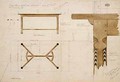Design for a dining table in English oak darkened with a hayrake stretcher - Ernest William Gimson