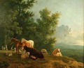 Horses and Cows in a Landscape - S. & Barrett, G. Gilpin