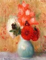 Floral Arrangement in Green Vase - William Glackens