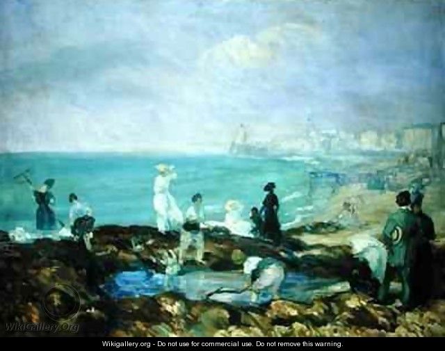 Figures on the Shore at Dieppe - William Glackens