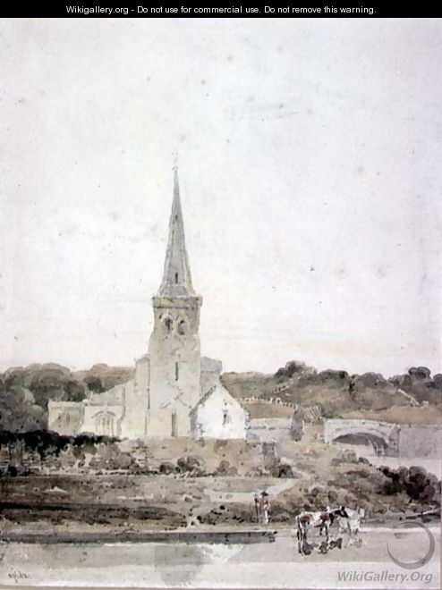 Landscape with a Church beside a River - Thomas Girtin