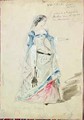 Costume design for Mlle Madeleine Brohant 1833-1900 for the role of Marianne in Les Caprices de Marianne - Eugene Pierre Francois Giraud