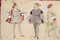 Costume designs for Octave and Coelio for Les Caprices de Marianne - Eugene Pierre Francois Giraud