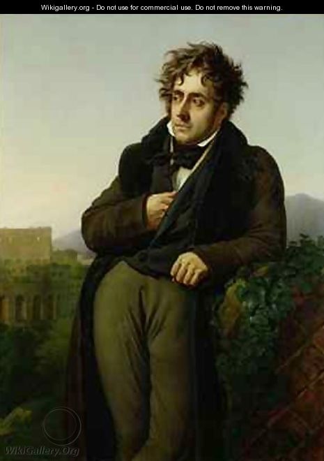 Portrait of Francois Rene 1768-1848 Vicomte de Chateaubriand - Anne-Louis Girodet de Roucy-Triosson