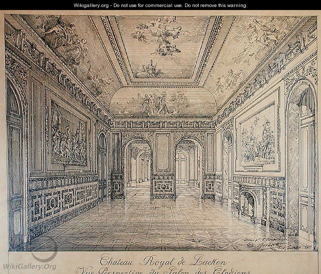 The Salon des Clodions at the Royal Palace of Laeken - Charles Louis Girault