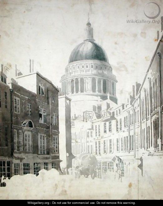 St Pauls Cathedral from St Martins le Grand London - Thomas Girtin